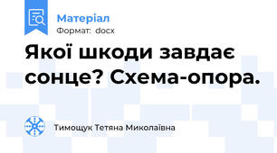 Якої шкоди завдає сонце? Схема-опора.