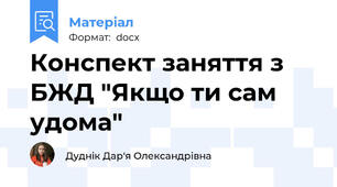 Конспект заняття з БЖД "Якщо ти сам удома"