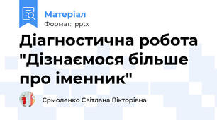 Діагностична робота "Дізнаємося більше про іменник"