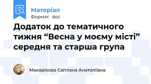 Додаток до тематичного тижня “Весна у моєму місті” середня та старша група