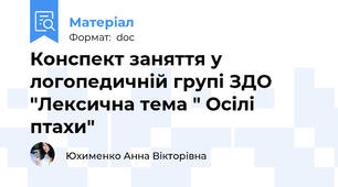 Конспект заняття у логопедичній групі ЗДО "Лексична тема " Осілі птахи"