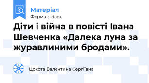 Діти і війна в повісті Івана Шевченка «Далека луна за журавлиними бродами».