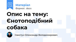 Опис на тему: Єнотоподібний собака