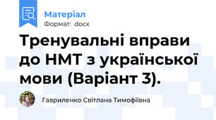 Тренувальні вправи до НМТ з української мови (Варіант 3).