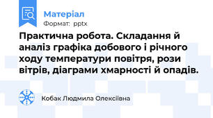 Практична робота. Складання й аналіз графіка добового і річного ходу температури повітря, рози вітрів, діаграми хмарності й опадів.