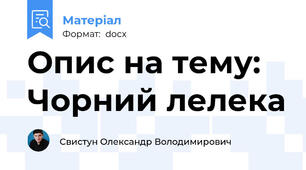 Опис на тему: Чорний лелека