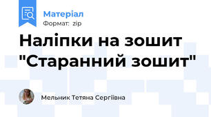 Наліпки на зошит "Старанний зошит"