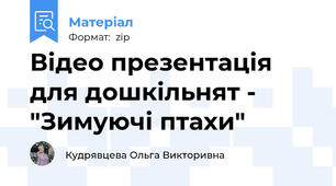 Відео презентація для дошкільнят - "Зимуючі птахи"