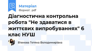 Діагностична контрольна робота "Не здаватися в життєвих випробуваннях" 6 клас НУШ