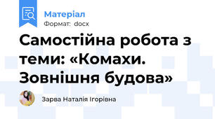 Самостійна робота з теми: «Комахи. Зовнішня будова»