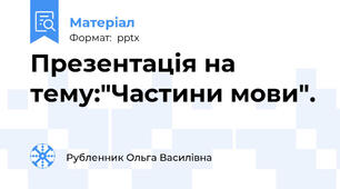 Презентація на тему:"Частини мови".