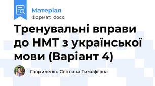 Тренувальні вправи до НМТ з української мови (Варіант 4)