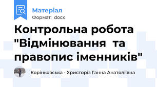 Контрольна робота "Відмінювання  та правопис іменників"