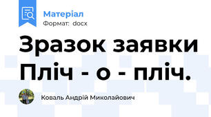 Зразок заявки Пліч - о - пліч.