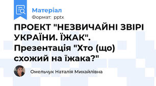 ПРОЕКТ "НЕЗВИЧАЙНІ ЗВІРІ УКРАЇНИ. ЇЖАК". Презентація "Хто (що) схожий на їжака?"