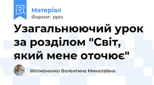 Узагальнюючий урок за розділом "Світ, який мене оточює"