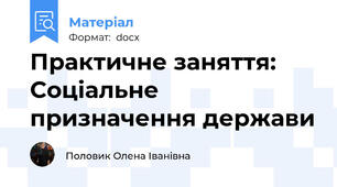Практичне заняття: Соціальне призначення держави