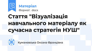 Стаття "Візуалізація навчального матеріалу як сучасна стратегія НУШ"