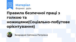 Правила безпечної праці з голкою та ножицями(Соціально-побутове орієнтування)