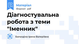 Діагностувальна робота з теми "Іменник"
