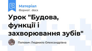 Урок "Будова, функції і захворювання зубів"