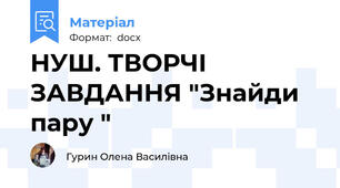 НУШ. ТВОРЧІ ЗАВДАННЯ "Знайди пару "