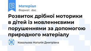 Розвиток дрібної моторики в дітей із мовленнєвими порушеннями за допомогою природного матеріалу