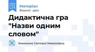 Дидактична гра "Назви одним словом"
