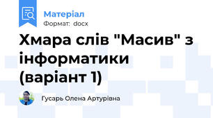 Хмара слів "Масив" з інформатики (варіант 1)