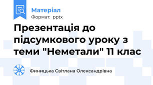 Презентація до підсумкового уроку з теми "Неметали" 11 клас