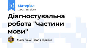 Діагностувальна робота "частини мови"