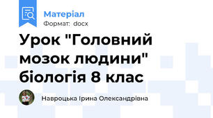 Урок "Головний мозок людини" біологія 8 клас