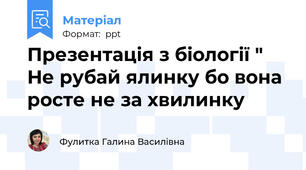 Презентація з біології " Не рубай ялинку бо вона росте не за хвилинку