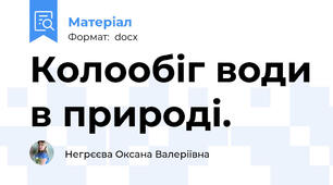 Колообіг води в природі.