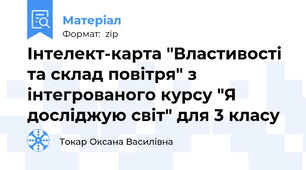 Інтелект-карта "Властивості та склад повітря" з інтегрованого курсу "Я досліджую світ" для 3 класу