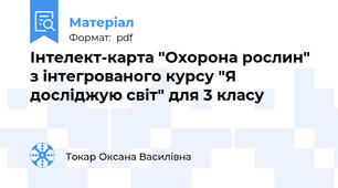 Інтелект-карта "Охорона рослин" з інтегрованого курсу "Я досліджую світ" для 3 класу