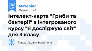 Інтелект-карта "Гриби та бактерії" з інтегрованого курсу "Я досліджую світ" для 3 класу