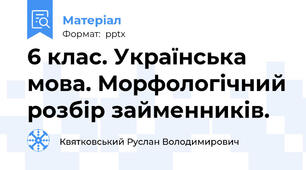 6 клас. Українська мова. Морфологічний розбір займенників.
