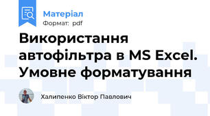 Використання автофільтра в MS Excel. Умовне форматування