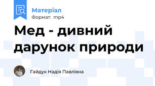 Мед - дивний дарунок природи
