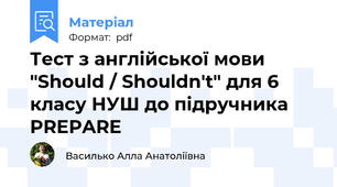 Тест з англійської мови "Should / Shouldn't" для 6 класу НУШ до підручника PREPARE