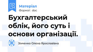 Бухгалтерський облік, його суть і основи організації.