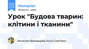 Урок "Будова тварин: клітини і тканини"
