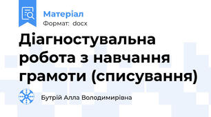 Діагностувальна робота з навчання грамоти (списування)