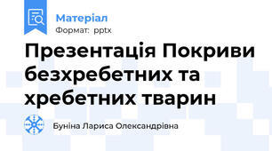 Презентація Покриви безхребетних та хребетних тварин