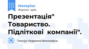 Презентація" Товариство. Підліткові  компанії".