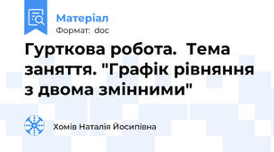 Гурткова робота.  Тема заняття. "Графік рівняння з двома змінними"