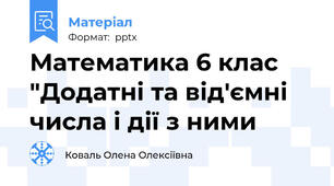 Математика 6 клас "Додатні та від'ємні числа і дії з ними