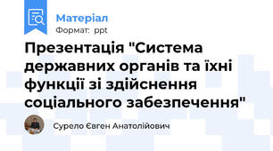 Презентація "Система державних органів та їхні функції зі здійснення соціального забезпечення"
