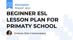 BEGINNER ESL LESSON PLAN FOR PRIMATY SCHOOL